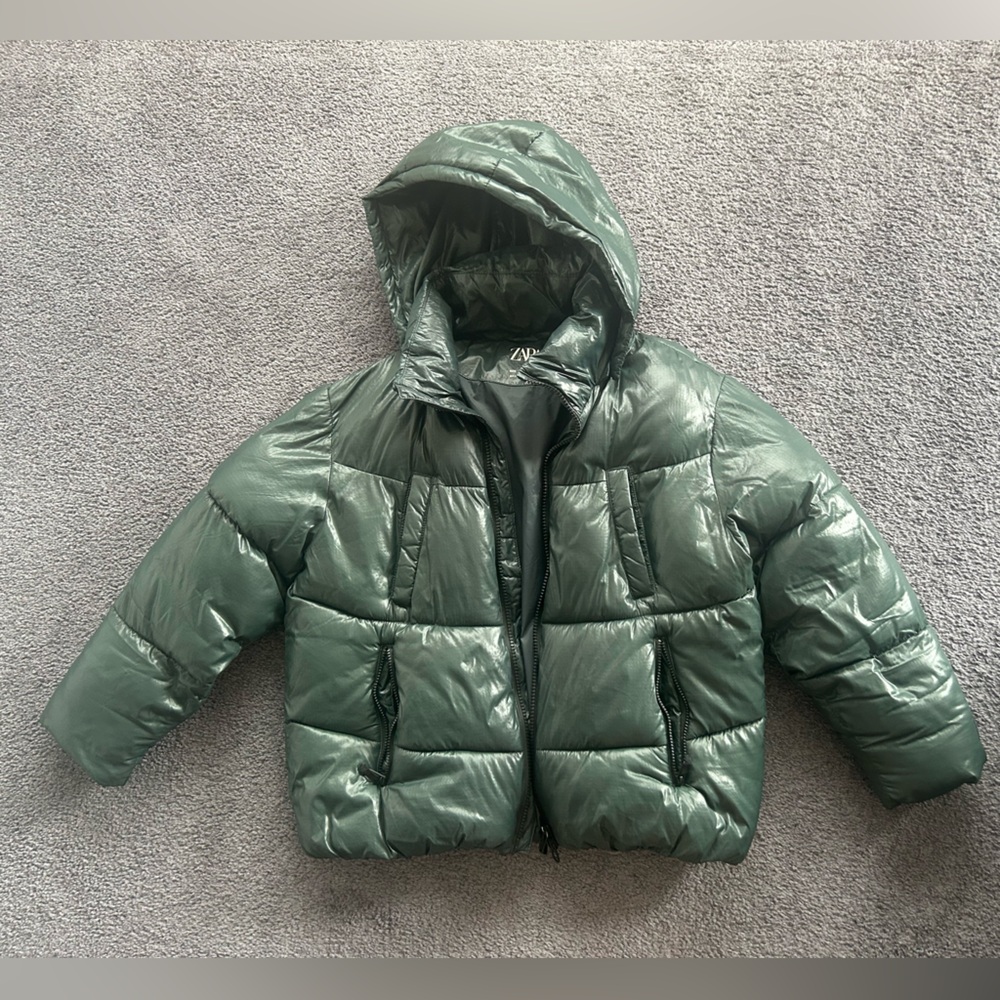Boy Green Puffer Jacket